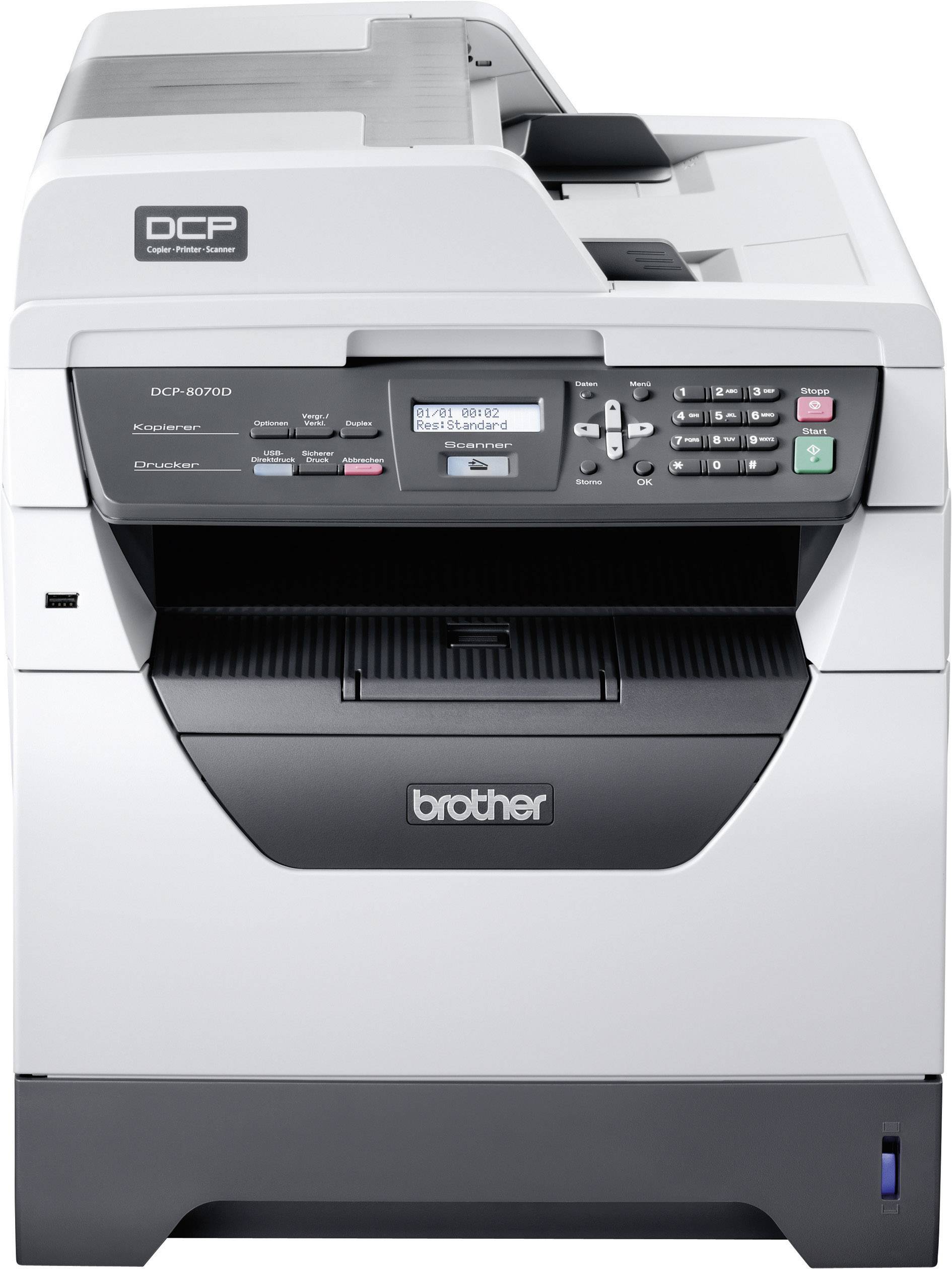 Brother DCP-8070D, S/W-Laserdrucker Multifunktion 3in1, USB,Duplex,ADF, (Drucker,Kopierer,Scanner)