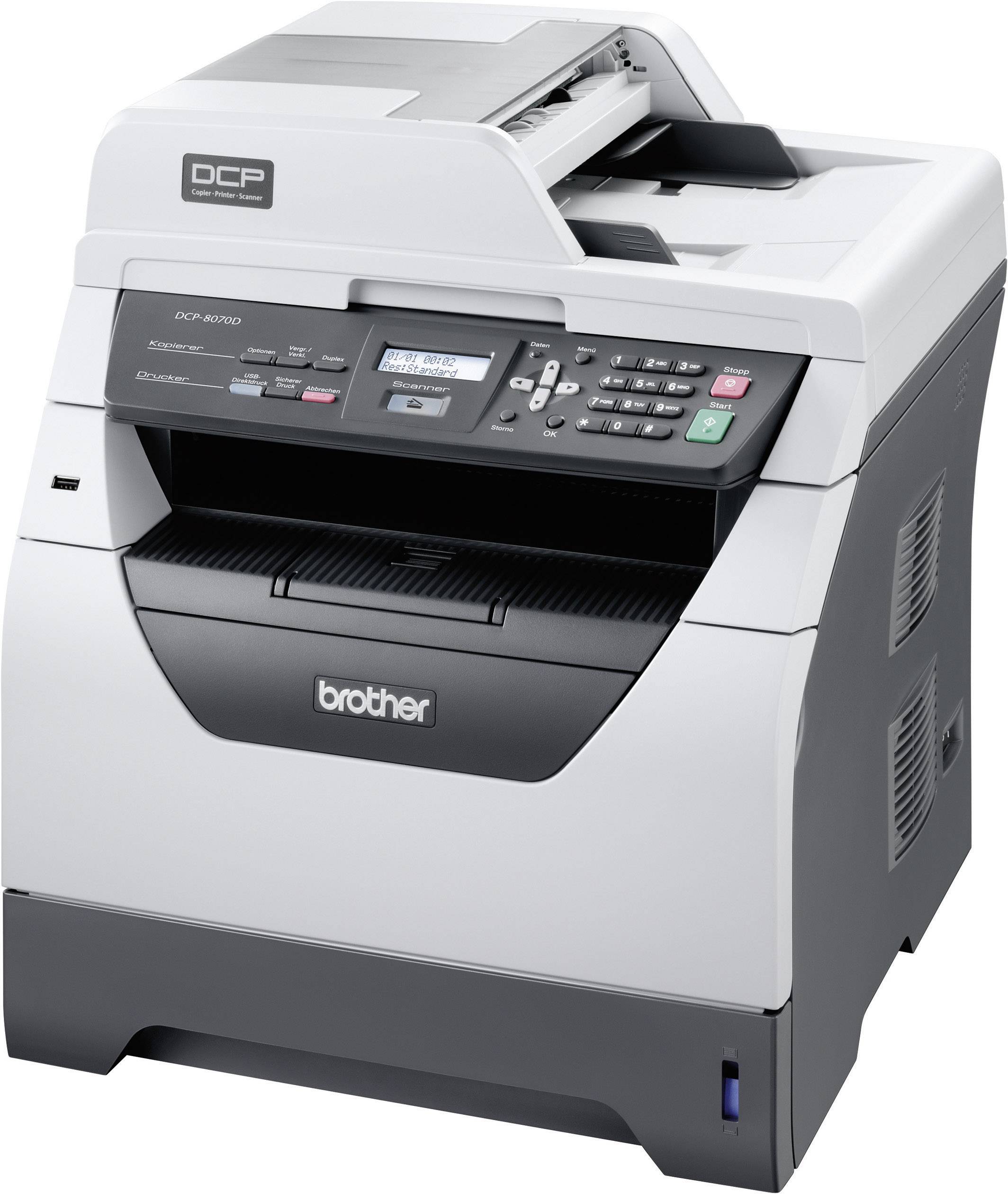 Brother DCP-8070D, S/W-Laserdrucker Multifunktion 3in1, USB,Duplex,ADF, (Drucker,Kopierer,Scanner)