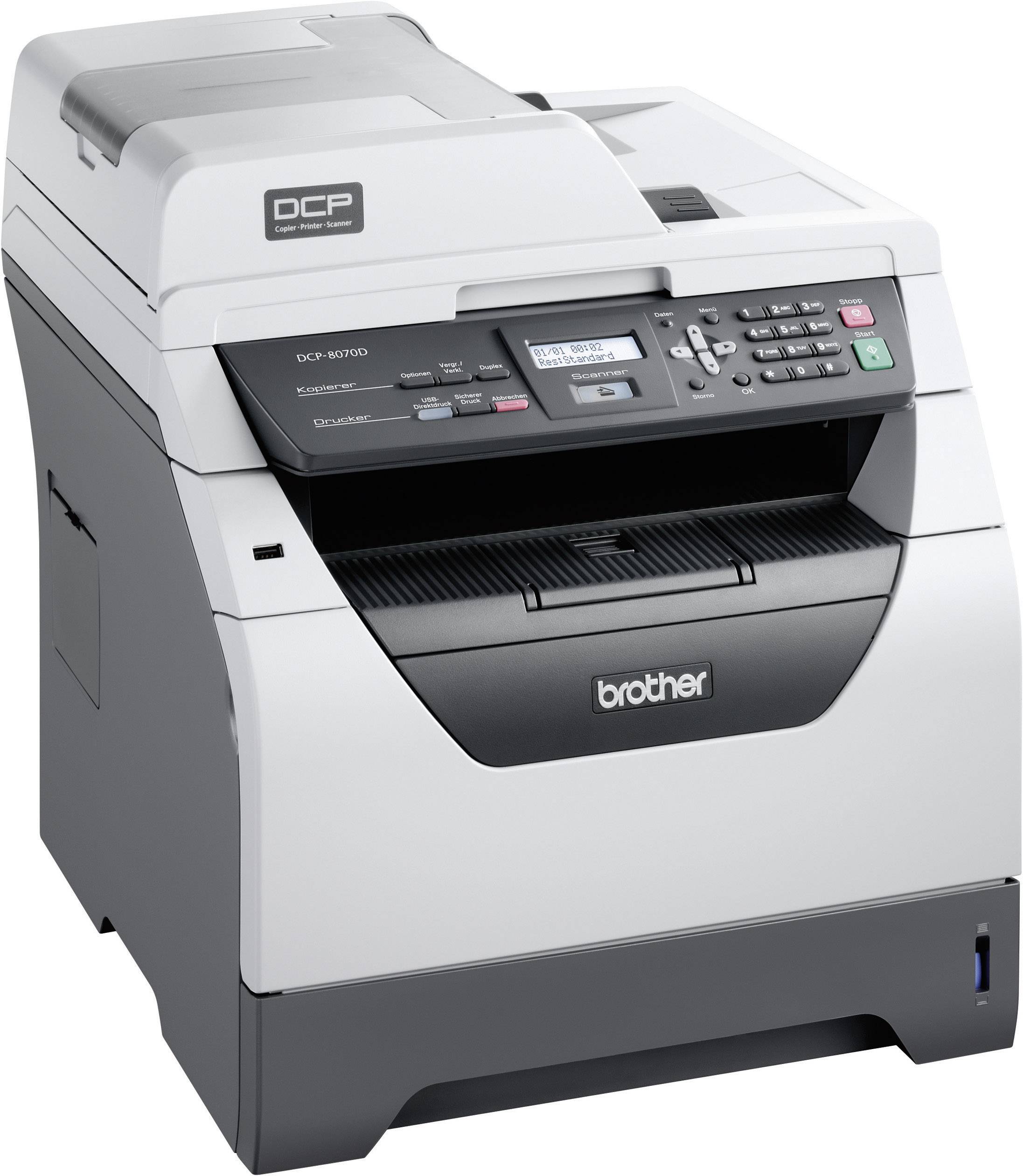 Brother DCP-8070D, S/W-Laserdrucker Multifunktion 3in1, USB,Duplex,ADF, (Drucker,Kopierer,Scanner)