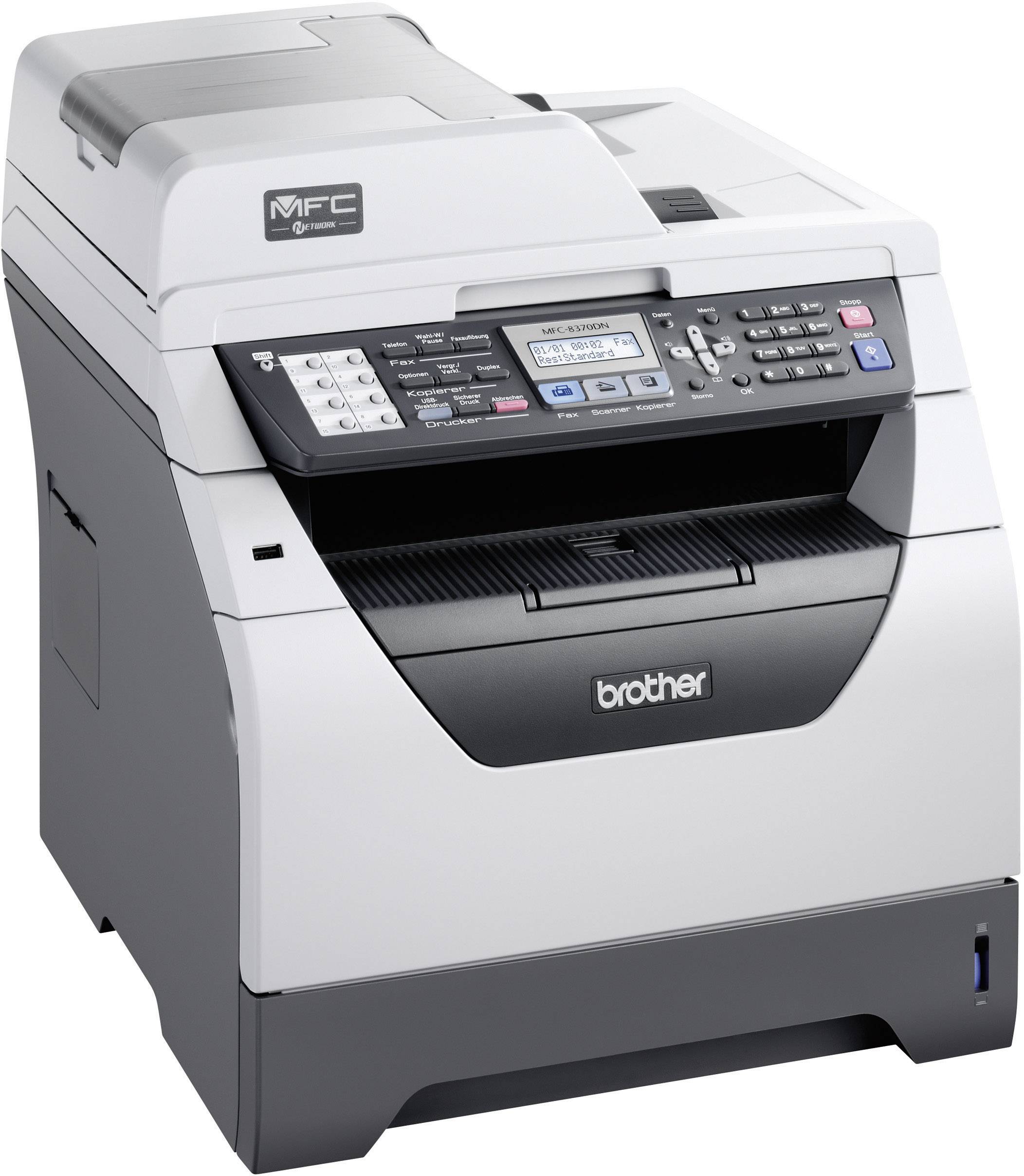 Brother MFC-8370DN S/W-Laserdrucker Multifunktion 4in1, USB,LAN,Duplex,ADF, (Drucker,Kopierer,Scanner,Fax)