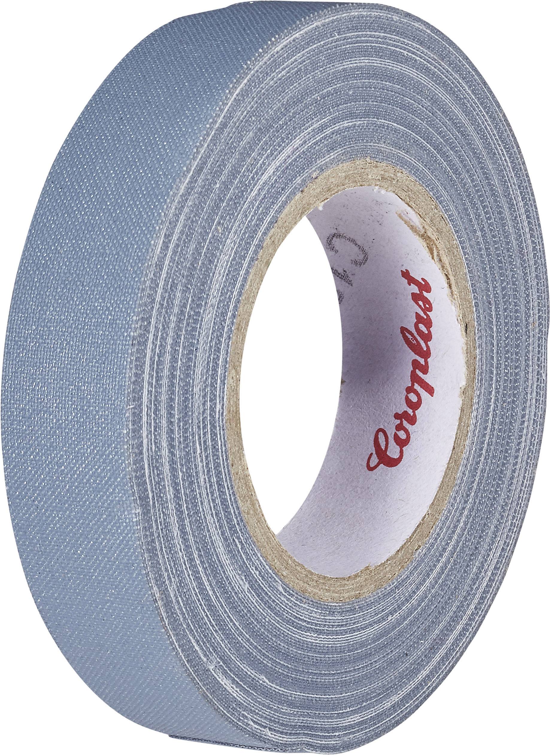 Eine Rolle graues Isolierband mit rotem ‚Coroplast‘-Aufdruck im Inneren der Rolle.