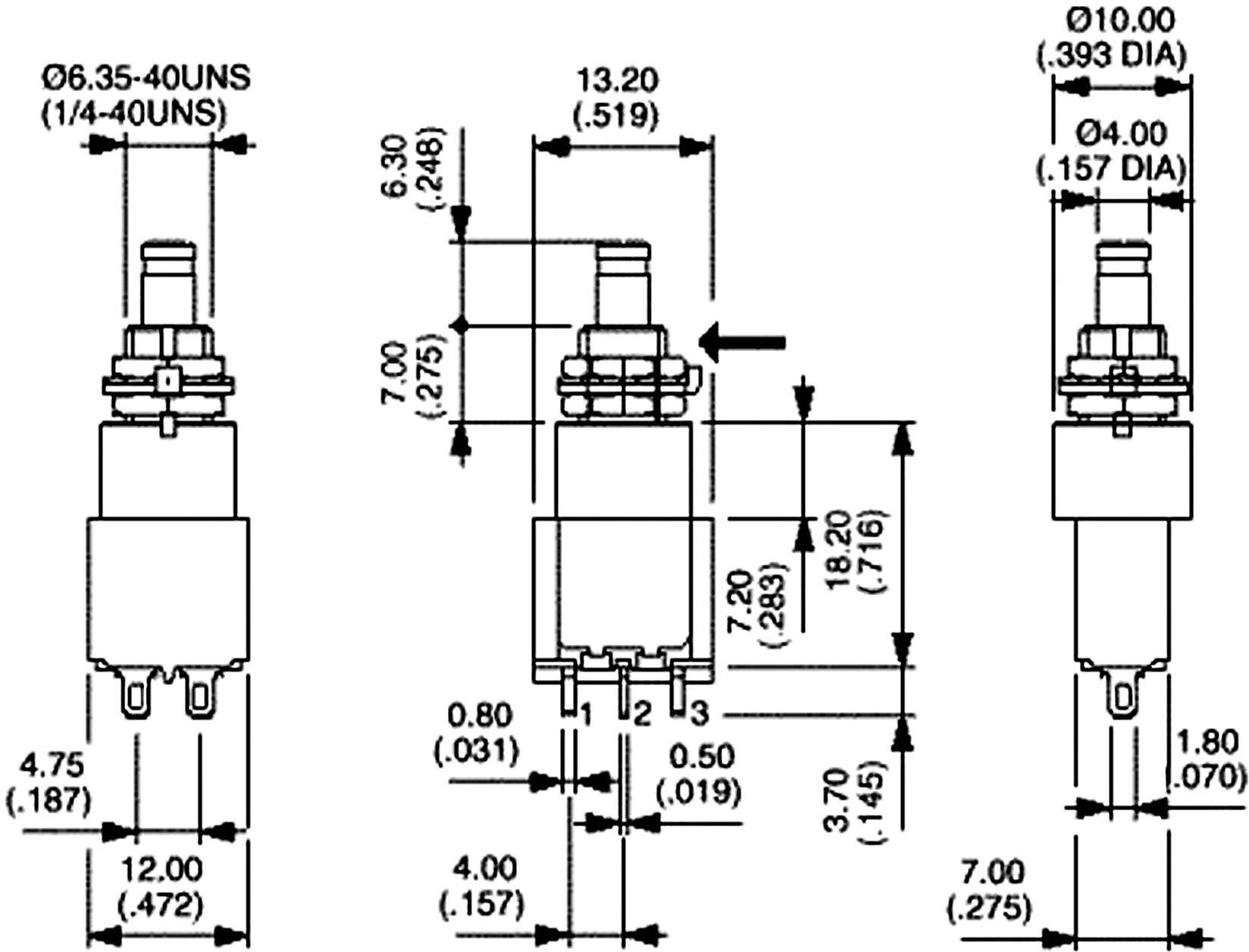 APEM 8642A 8642A Drucktaster 250 V/AC 3A 2 x Ein/(Ein) tastend 1St.