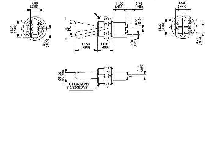 APEM 5647MA 5647MA Kippschalter 250 V/AC 3A 2 x (Ein)/Aus/(Ein) tastend/0/tastend 1St.