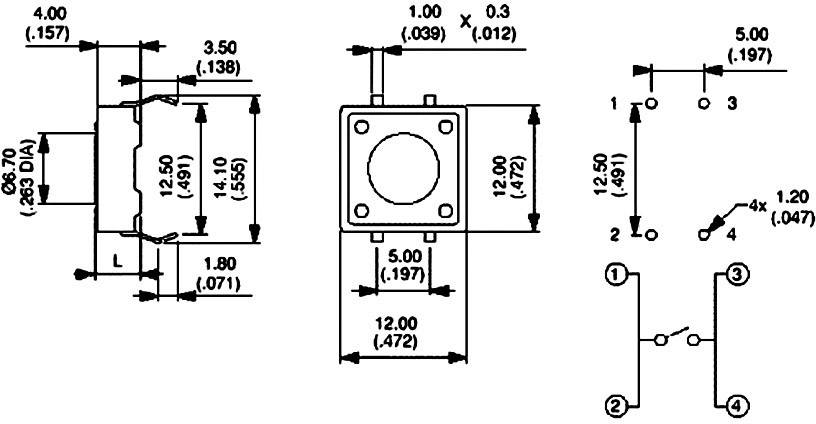 APEM PHAP3320 PHAP3320 Drucktaster 12 V/DC 0.05A 1 x Aus/(Ein) tastend