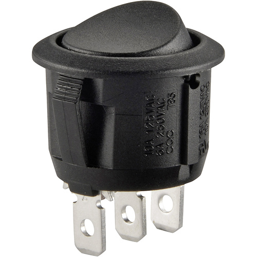 Interrupteur à bascule 250 V/AC 6 A 1 x On/On R13-112C B/B permanent 1  pcs., TRU COMPONENTS