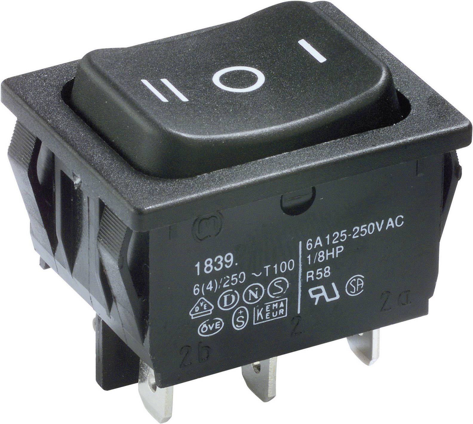 Marquardt 1839.1507 Wippschalter 1839.1507 250 V/AC 6 A 2 x Ein/Aus/Ein IP40 rastend/0/rastend 1 St