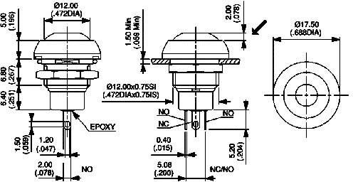 APEM IPR3SAD1 IPR3SAD1 Drucktaster 250 V/AC 0.2A 1 x Aus/(Ein) tastend IP67 1St.
