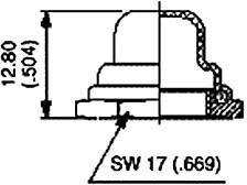 APEM N36216005 U31 Dichtkappe Aufdruck-Motiv Ohne Vernickelt, Schwarz 1 St.