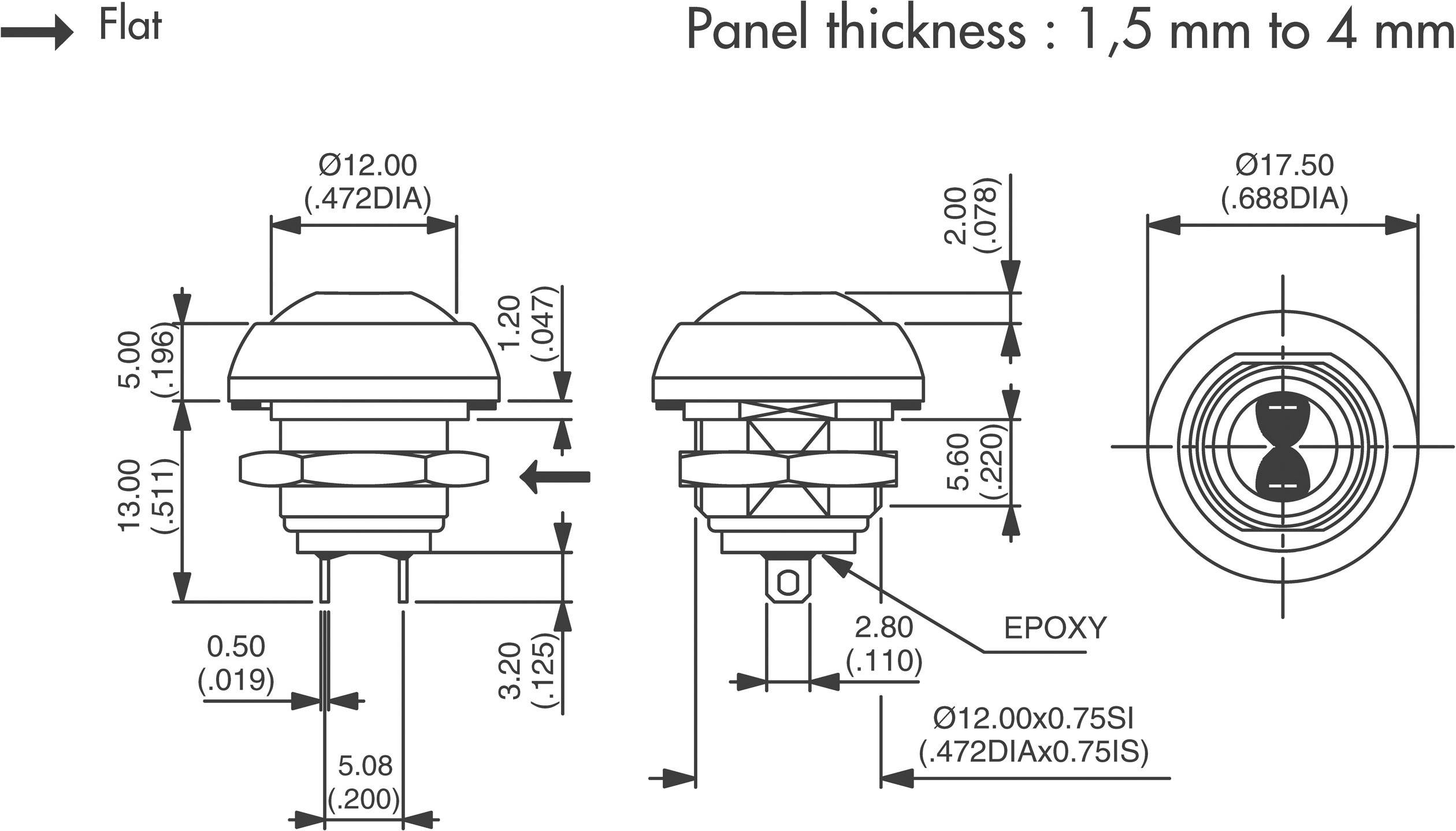 APEM ISR3SAD600 ISR3SAD600 Drucktaster 125 V/AC 0.125A 1 x Aus/(Ein) tastend 1St.