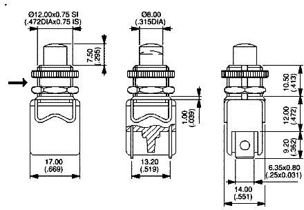 APEM 1213A2 1213A2 Drucktaster 250 V/AC 4A 1 x Aus/(Ein) tastend 1St.