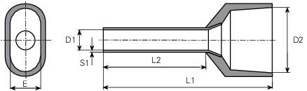 Vogt Verbindungstechnik 470509D Zwillings-Aderendhülse 2.5mm² Teilisoliert Grau 100St.