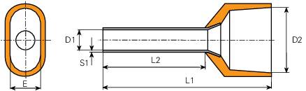Vogt Verbindungstechnik 470612D Zwillings-Aderendhülse 4mm² Teilisoliert Orange 100St.