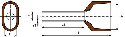 Vogt Verbindungstechnik 470814D Zwillings-Aderendhülse 10mm² Teilisoliert Braun 100St.