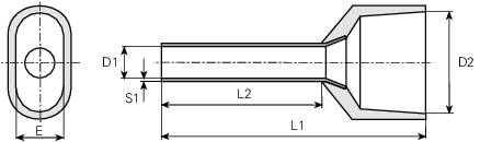 Vogt Verbindungstechnik 470914D Zwillings-Aderendhülse 16mm² Teilisoliert Elfenbein 100St.
