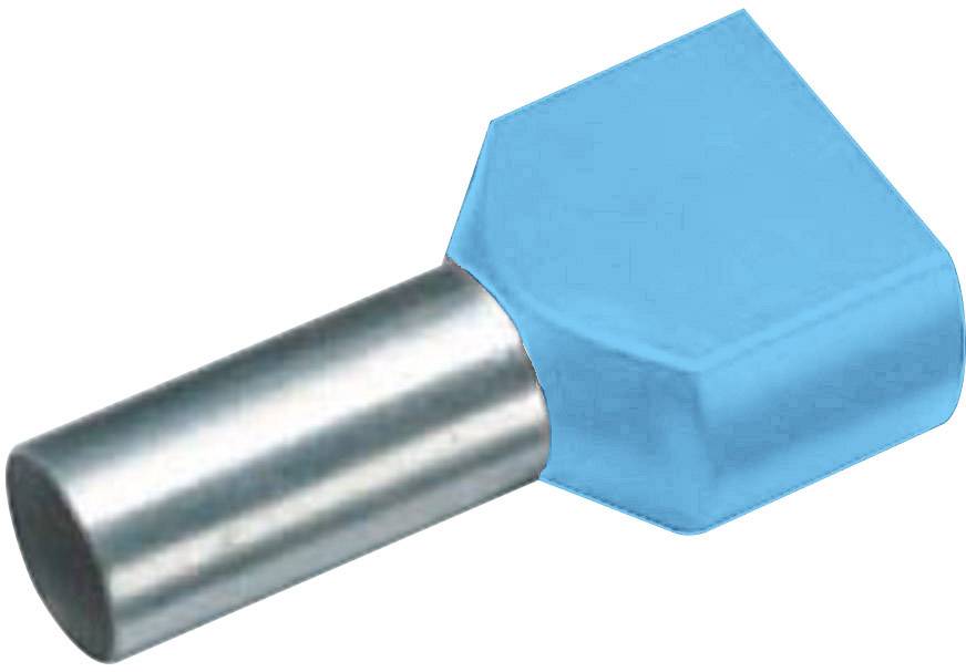 Metallischer Zylinder mit einer blauen, sechseckigen Kunststoffabdeckung an einem Ende.