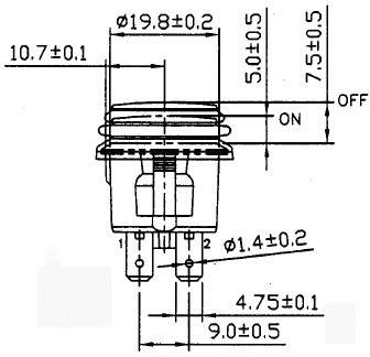 TRU Components 1587918 TC-R13-527D2B Druckschalter 14 V/DC 20A 1 x Ein/Aus rastend Grün 1St.