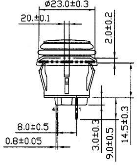 TRU Components 1587919 TC-R13-527D2B Druckschalter 14 V/DC 20A 1 x Ein/Aus rastend Rot 1St.