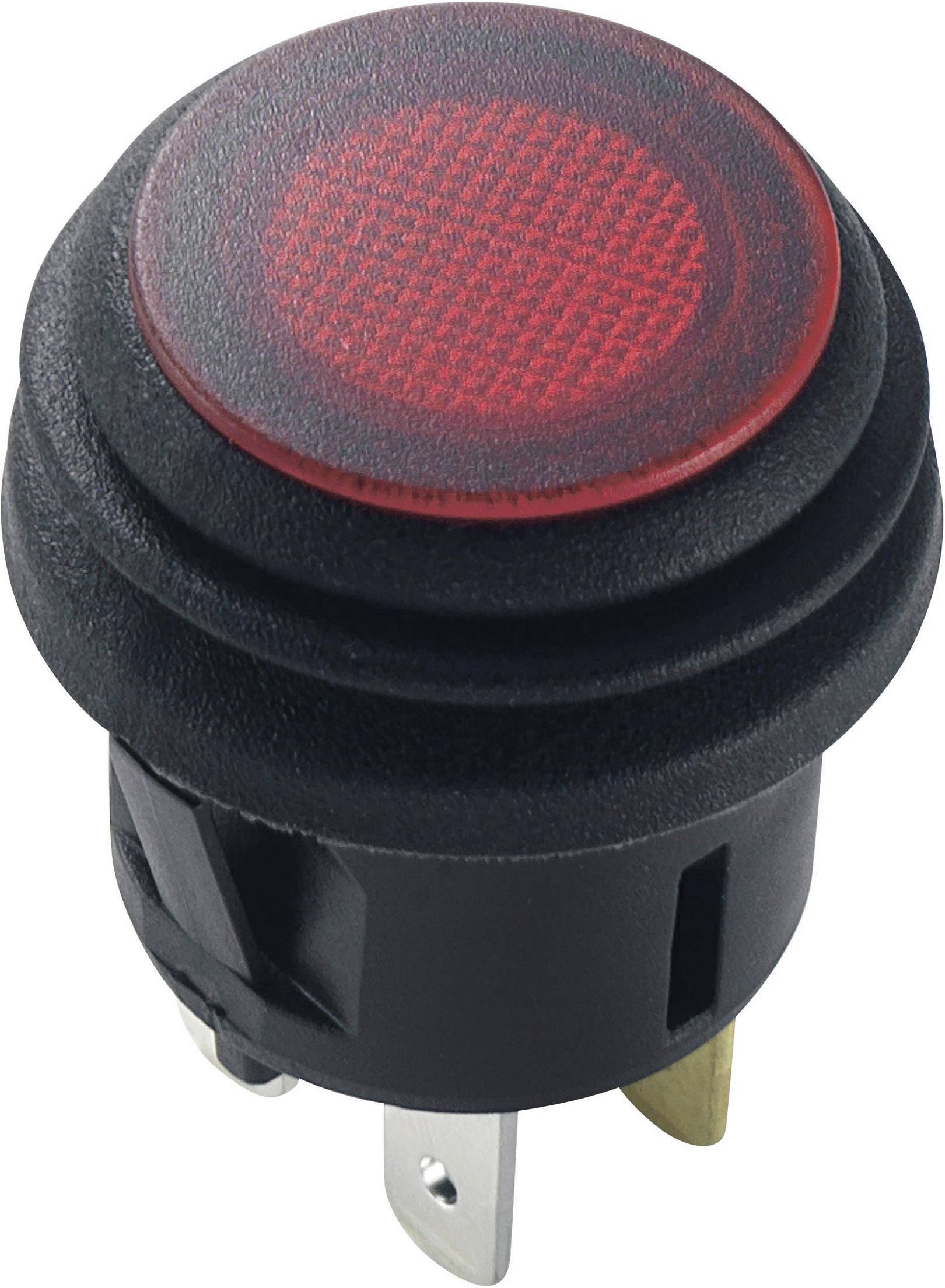 TRU Components 1587919 TC-R13-527D2B Druckschalter 14 V/DC 20A 1 x Ein/Aus rastend Rot 1St.