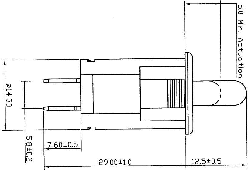 TRU Components 1587933 TC-R13-918 Drucktaster 250 V/AC 10A 1 x Aus/(Ein) tastend