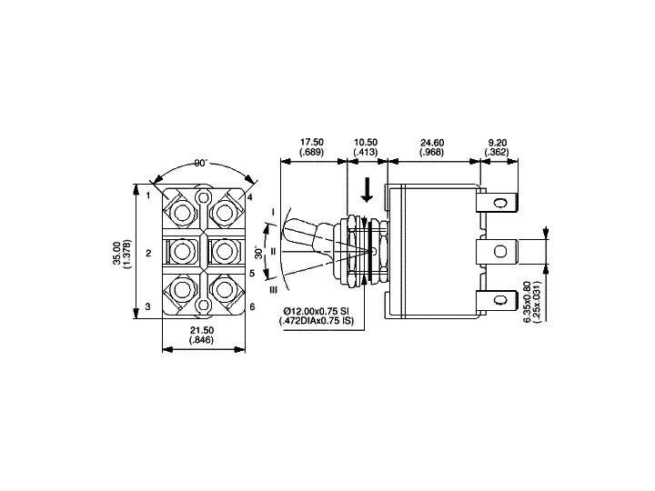 APEM 3636NF/2 3636NF/2 Kippschalter 250 V/AC 6A 1 x Ein/Ein rastend 1St.