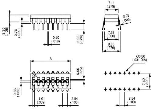 APEM IKD0803000 IKD0803000 DIP-Schalter Polzahl 8 SMD