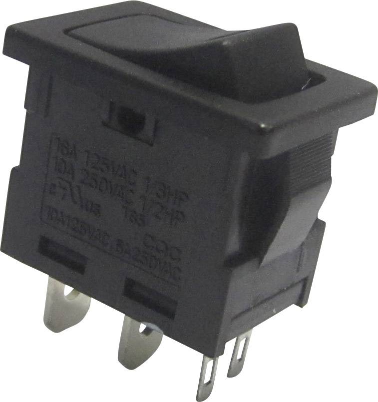 TRU Components 1587517 Wippschalter TC-R13-66L-02 250 V/AC 6A 1 x Aus/Ein rastend