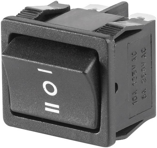 Ein schwarzer Kippschalter in der Position 'Ein', mit den Symbolen '0' für aus und 'I' für ein' auf der Vorderseite.