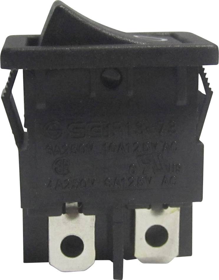 TRU Components TC-R13-73A-02 Wippschalter 250 V/AC 6A 2 x Aus/Ein rastend