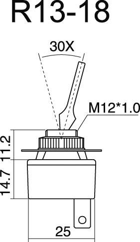 TRU Components 1587840 Kfz-Kippschalter TC-R13-18BS-SQ 12 V/DC 10A 1 x Aus/Ein rastend