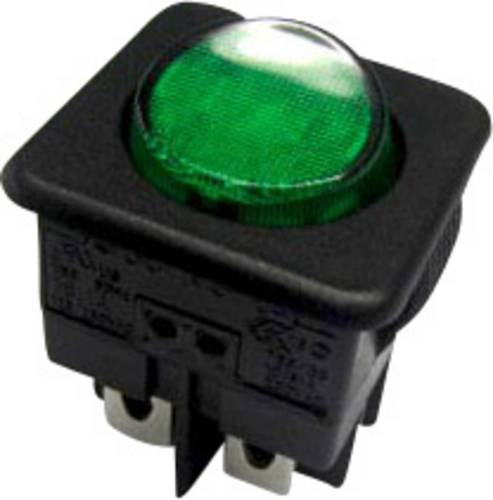 TRU Components Wippschalter TC-R13-104B-01 B/G 250 V/AC 10A 1 x Aus/Ein rastend 1St.