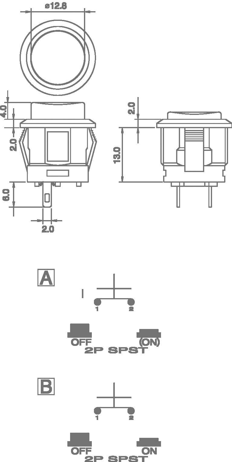 TRU Components 1587756 TC-R13-523BL-05GN Druckschalter 250 V/AC 1.5A 1 x Aus/Ein rastend Grün 1St.