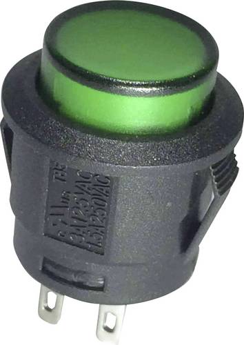 TRU Components 1587763 TC-R13-527AL-02GN Drucktaster 250 V/AC 6 A 1 x Aus/(Ein) tastend Grün 1 St.