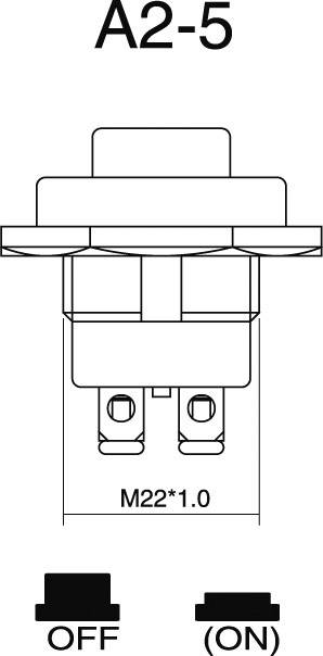 TRU Components 1587793 Kfz-Drucktaster TC-A2-5A 24 V/DC 10A 1 x Aus/(Ein) tastend