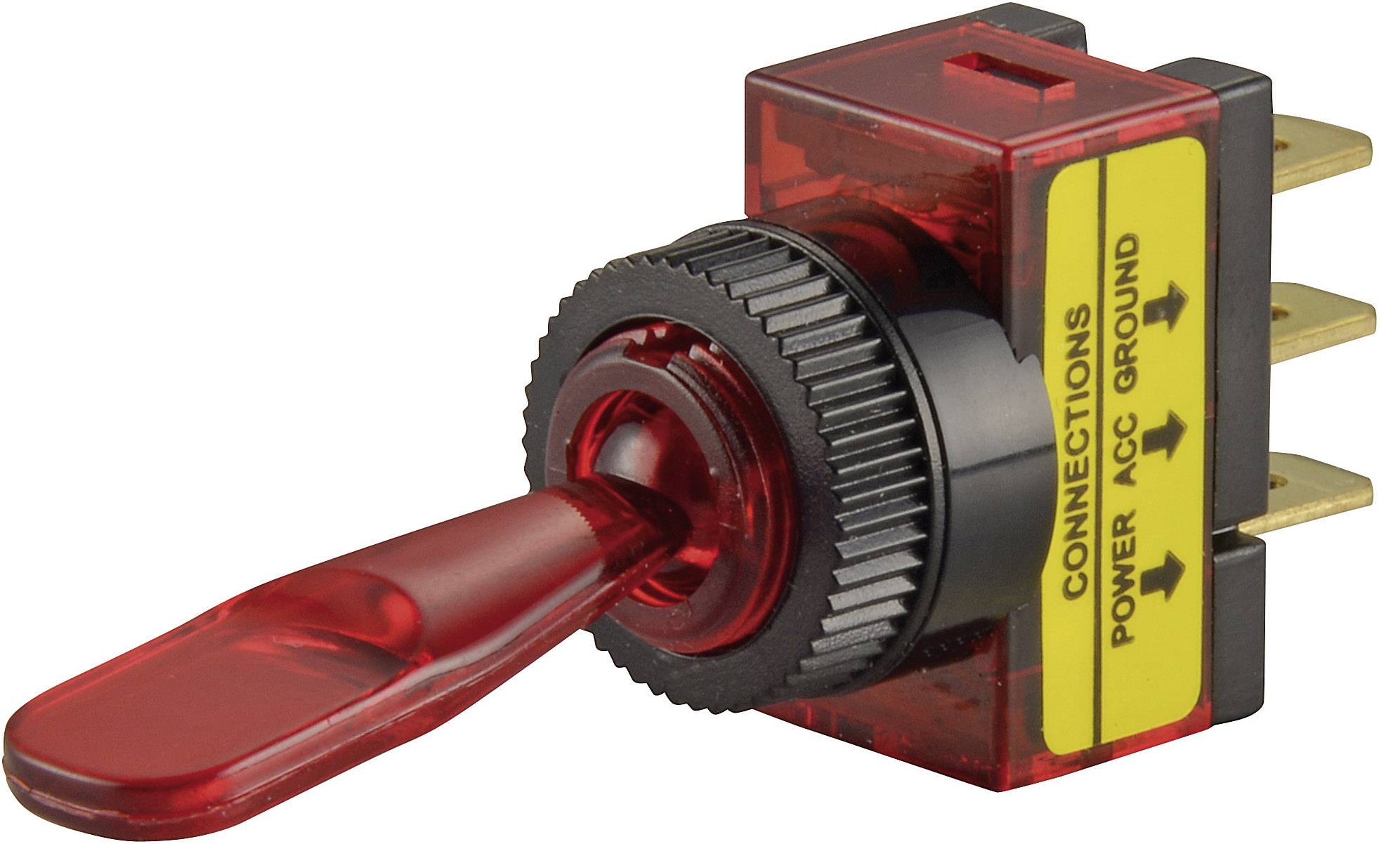 SCI Kfz-Kippschalter R13-61B ILLUMINATED RED 12 V/DC 20A 1 x Aus/Ein rastend 1St.
