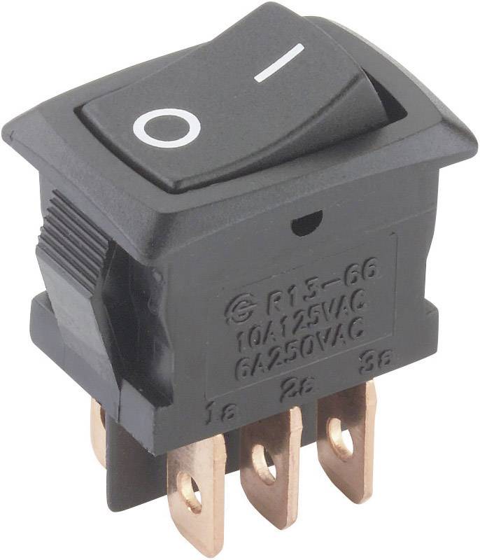 TRU Components 1587831 Wippschalter TC-R13-166PB-02 250 V/AC 6A 2 x Ein/Ein rastend