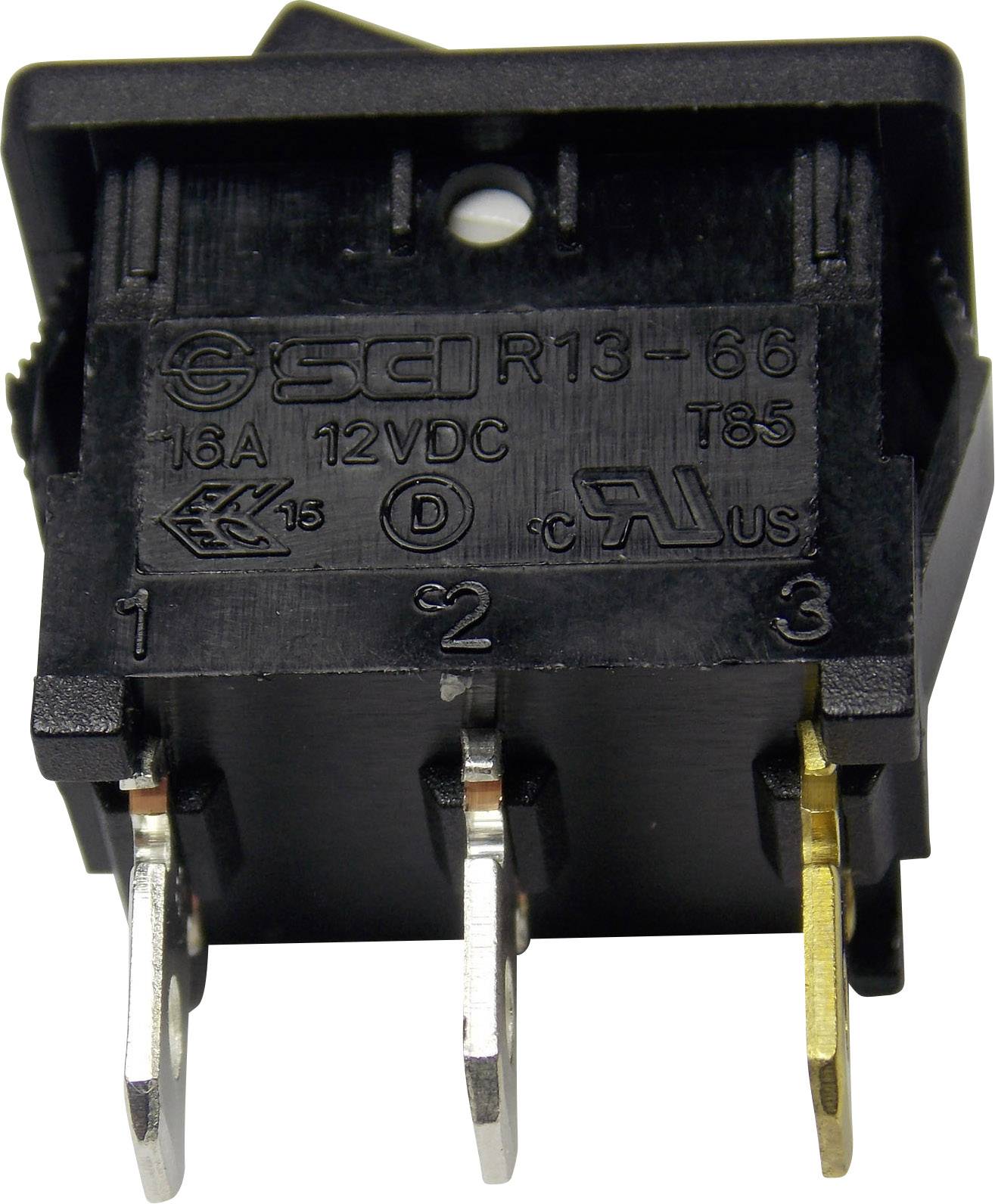 TRU Components 1587845 Wippschalter TC-R13-66B2-02 B/B 12 V/DC 16A 1 x Aus/Ein rastend