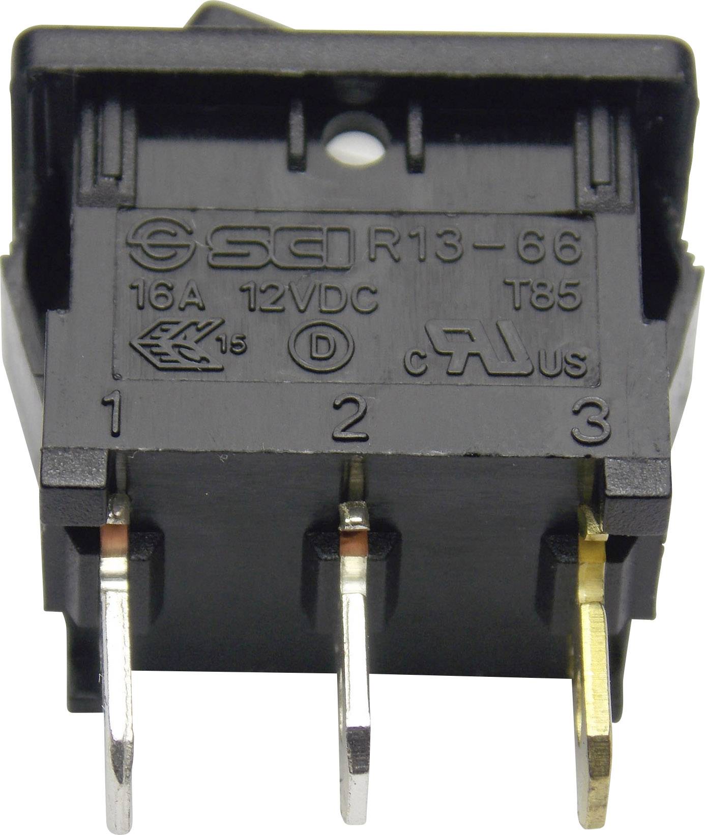 TRU Components 1587848 Wippschalter TC-R13-66B2-02 B/B 12V 16A 1 x Aus/Ein rastend