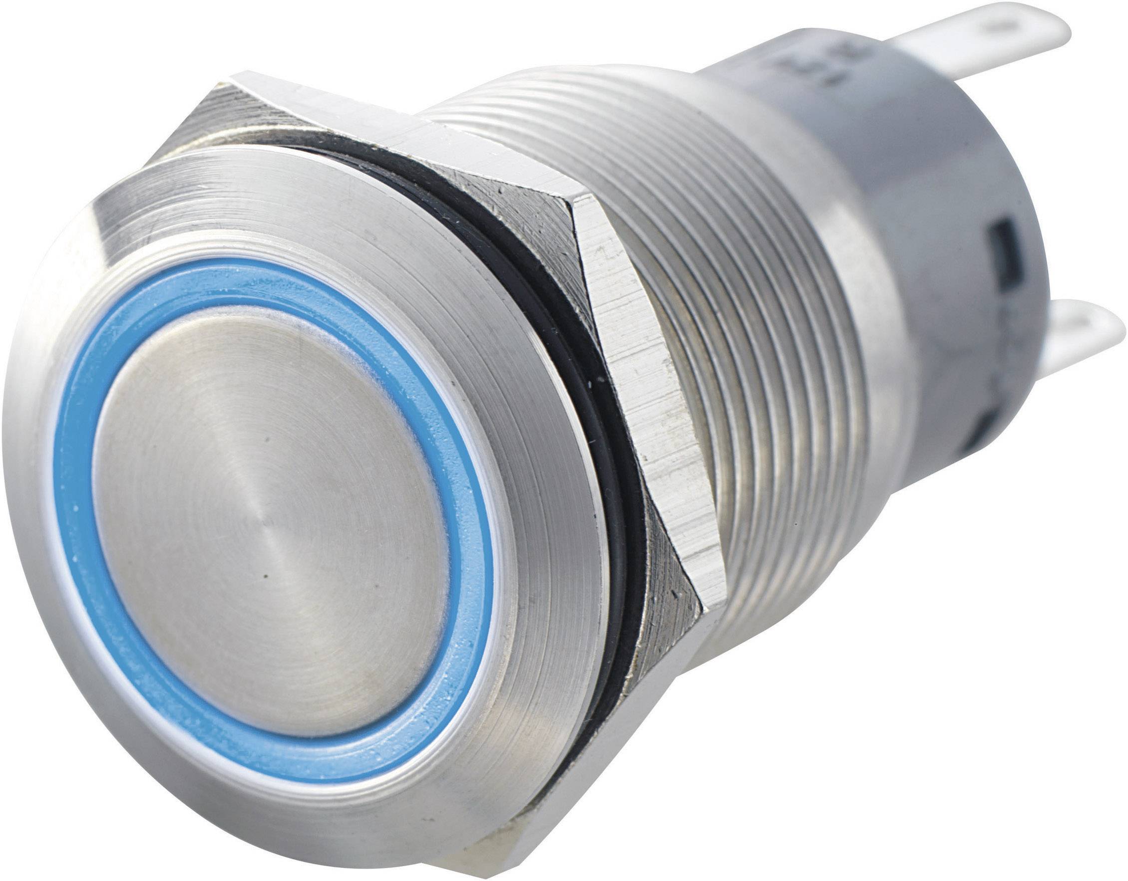 TRU Components 701313 LAS1-AGQ-22E, BL Vandalismusgeschützter Drucktaster 250 V/AC 5A 2 x Ein/(Ein) tastend Blau IP67 1St.