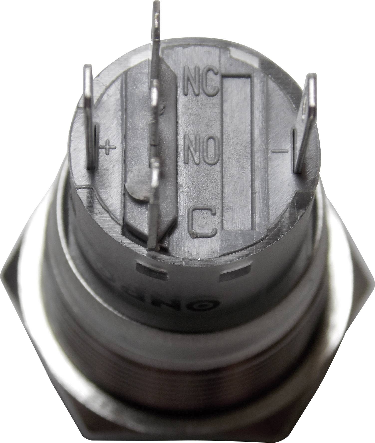 TRU Components 701310 LAS1-AGQ-11E, BL Vandalismusgeschützter Drucktaster 250 V/AC 5A 1 x Ein/(Ein) tastend Blau IP67 1St.