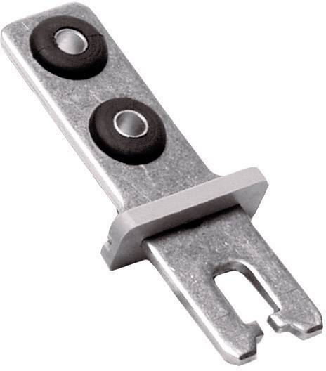 Metallischer Fühler mit rechteckiger Basis und zwei Befestigungslöchern, vermutlich Teil eines Sensors oder elektrischen Geräts.