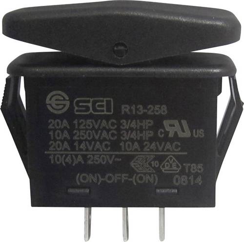 TRU Components 1587863 Wippschalter TC-R13-258I 14 V/AC 21 A 1 x (Ein)/Aus/(Ein) IP66 tastend/0/tas