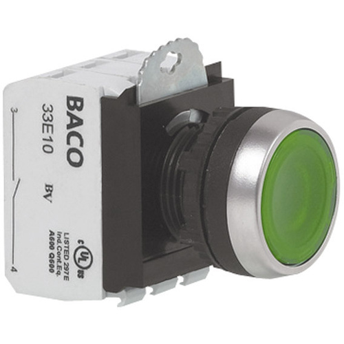 BACO 100510-RD L21AA01Q Drucktaster Frontring Metall, verchromt Rot 1St.