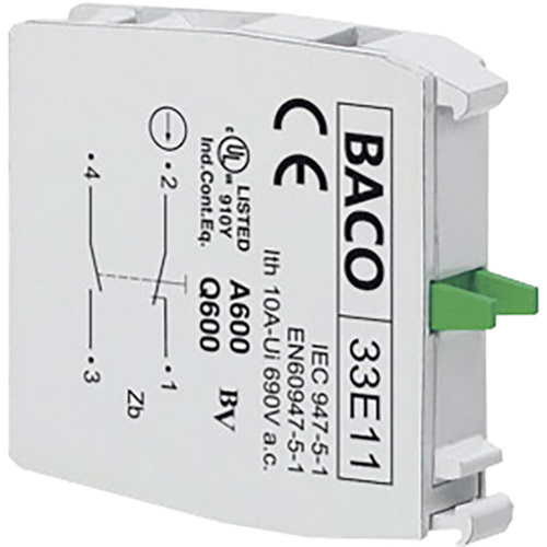 BACO 33E11 Kontaktelement 1 Öffner, 1 Schließer tastend 600V 1St.