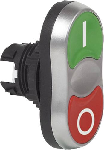 L61QA22K Doppeldrucktaster Frontring Kunststoff, verchromt Grün 1St.