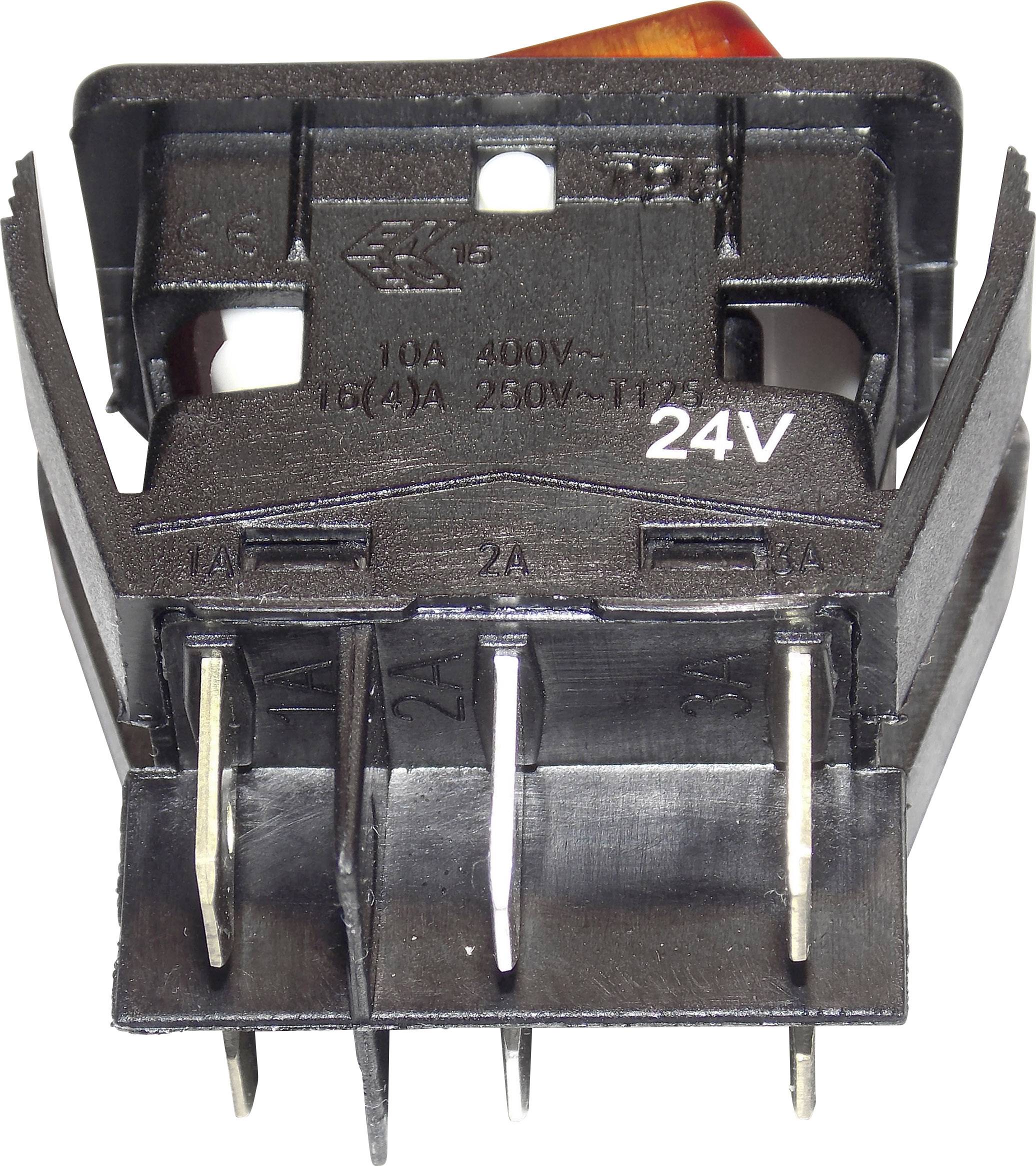 Arcolectric (Bulgin Ltd.) C6057ALFAB Wippschalter C6057ALFAB 24V DC/AC 16A 2 x Aus/Ein rastend 1St.