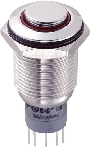 TRU Components 701781 LAS2GQH-22E/R/12V/S/P Vandalismusgeschützter Drucktaster 250 V/AC 3 A 2 x Ein