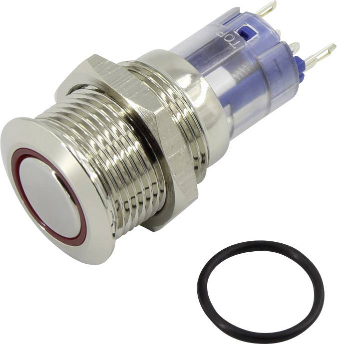 TRU Components 701791 LAS2GQF-11ZE/B/12V/N/P Vandalismusgeschützter Druckschalter 250 V/AC 3A 1 x Ein/Ein rastend Blau IP67 1St.