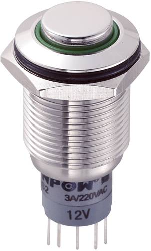 LAS2GQH-11ZE/G/12V/S/P Vandalismusgeschützter Druckschalter 250 V/AC 3A 1 x Ein/Ein