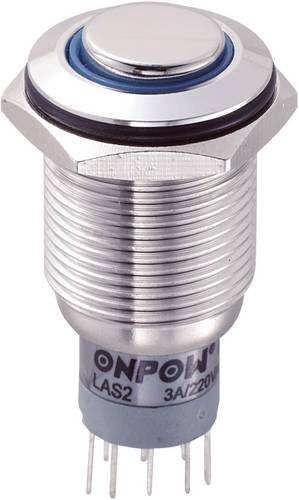 TRU Components 701808 LAS2GQH-22E/B/12V/S/P Vandalismusgeschützter Drucktaster 250 V/AC 3 A 2 x Ein