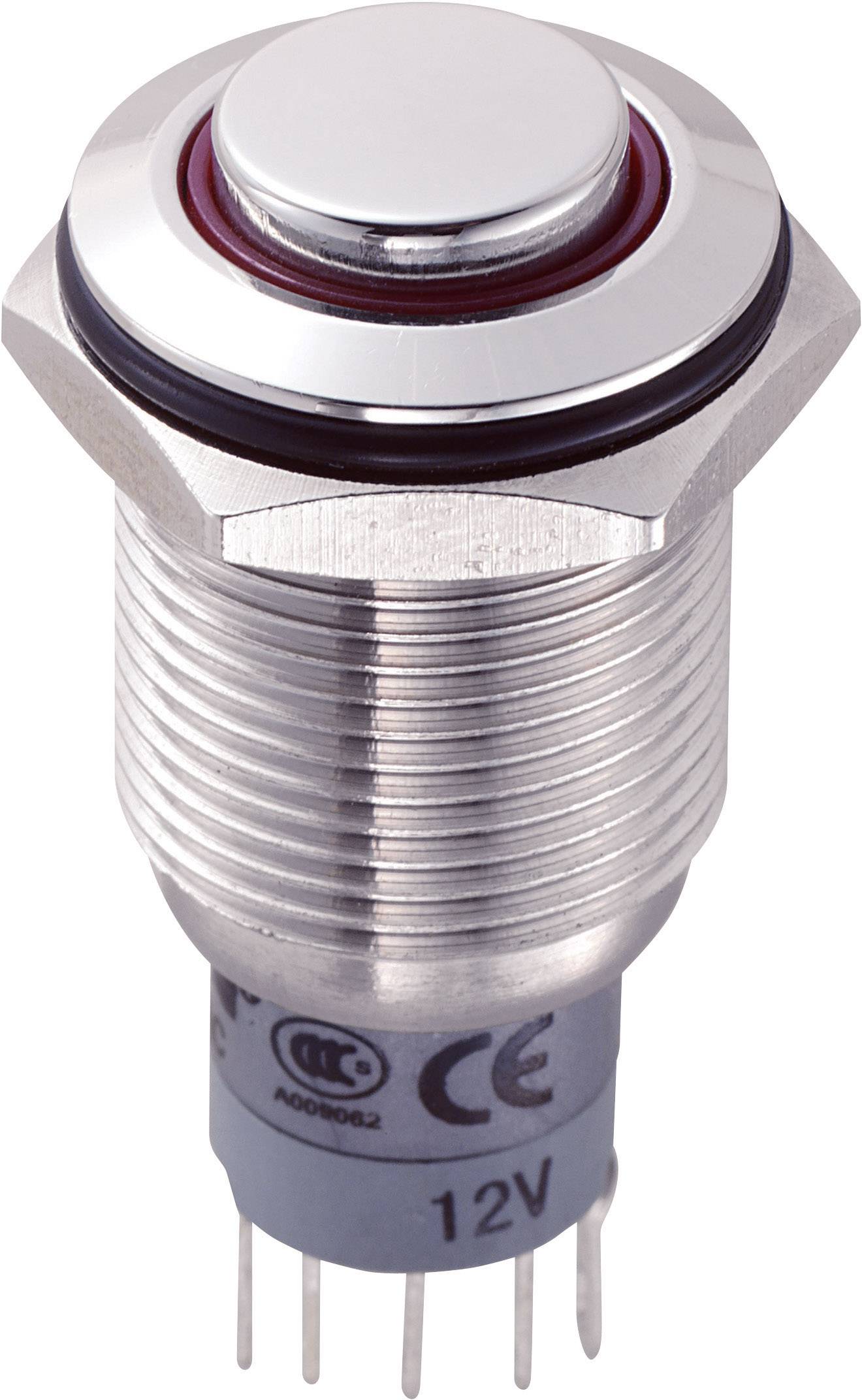 TRU Components 701820 LAS2GQH-11ZE/R/12V/S/P Vandalismusgeschützter Druckschalter 250 V/AC 3 A 1 x